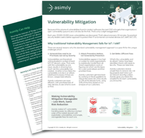 Asimily IoT Vulnerability Mitigation